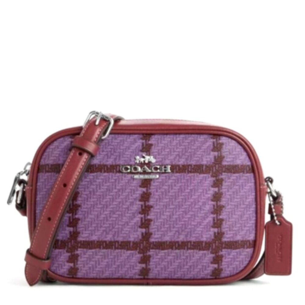 COACH Mini Camera Bag With Plaid Print